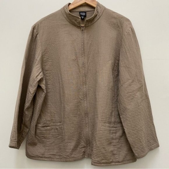 Eileen Fisher Jackets & Blazers - Eileen Fisher 100%‎ Cotton Full Zip Jacket Women Size 1X